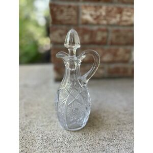 Vintage EAPG Imperial 505 Octagon Bellaire Glass Cruet With Stopper